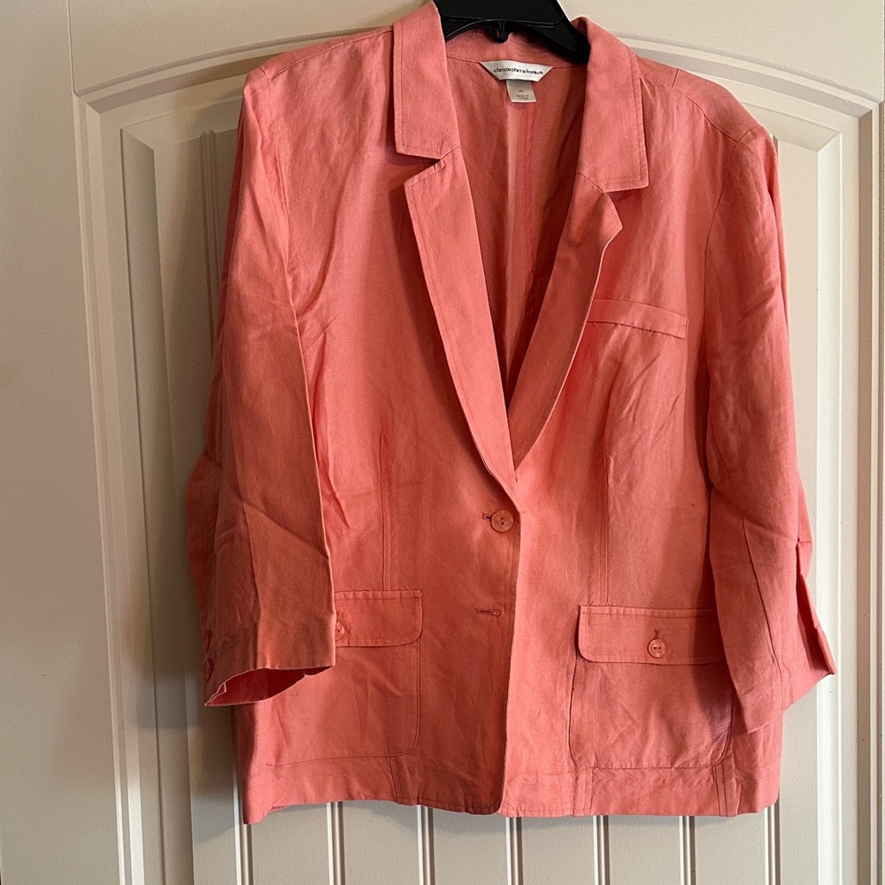 Christopher & Banks Linen Pink Blazer